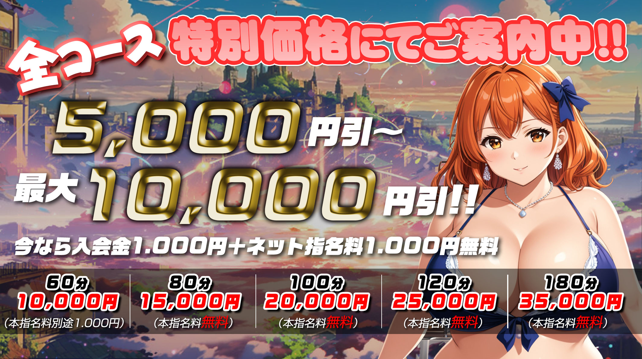 今だけ！！全コース特別割引！！